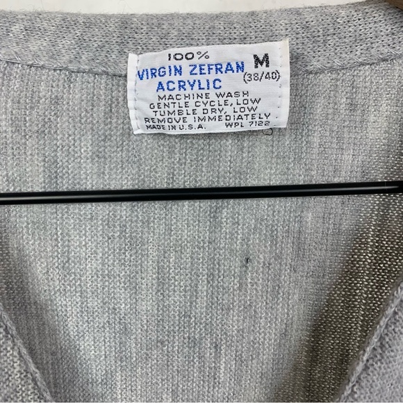 Virgin Zefran Heathered Knit Vintage Cardigan Sweater Size Medium - Picture 12 of 12